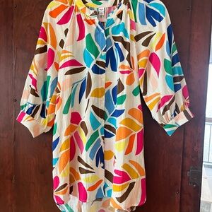 Tabitha Colorful Leaf Print Mini Dress